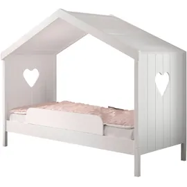 Vipack Hausbett Amori 90 x 200 cm Kiefer massiv weiß lackiert