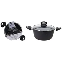 Excellent Houseware Kasserolle mit Deckel 24 cm Schmiedealuminium -