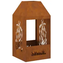 vidaXL - Feuerplatz Braun 50 X 50 X 100 Cm Witterungsbeständiger Stahl