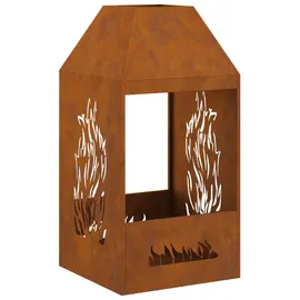vidaXL - Feuerplatz Braun 50 X 50 X 100 Cm Witterungsbeständiger Stahl