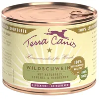 Terra Canis Classic 200g Dose Hundenassfutter 12 x 200 Gramm Wildschwein mit Naturreis, Fenchel & Himbeeren