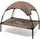 fudajo Hundebett mit Dach L 91 x 76 x 16 cm Braun