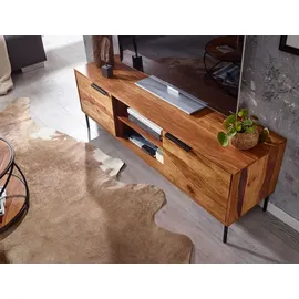 FineBuy Lowboard 147 x 51 x 38 cm Braun Holz