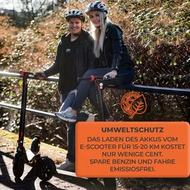 Scoot One faltbarer E-Scooter aus Luftfahrtaluminium mit Straßenzulassung, Pannenschutz und Sicherheitsschloss (max. 20km/h, Lange Reichweite, - schwarz