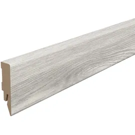 EGGER Sockelleiste L583 Kubisch für Fußboden Charlotte 6 cm Eiche Hellgrau
