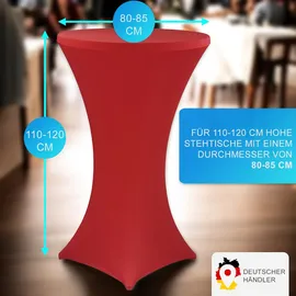 nyvi Stehtischhusse NYVIGala - Elastische Stretchhusse für Stehtische & Bistrotische Farbe:Rot;Größe:Ø 80-85 cm - 10er Set