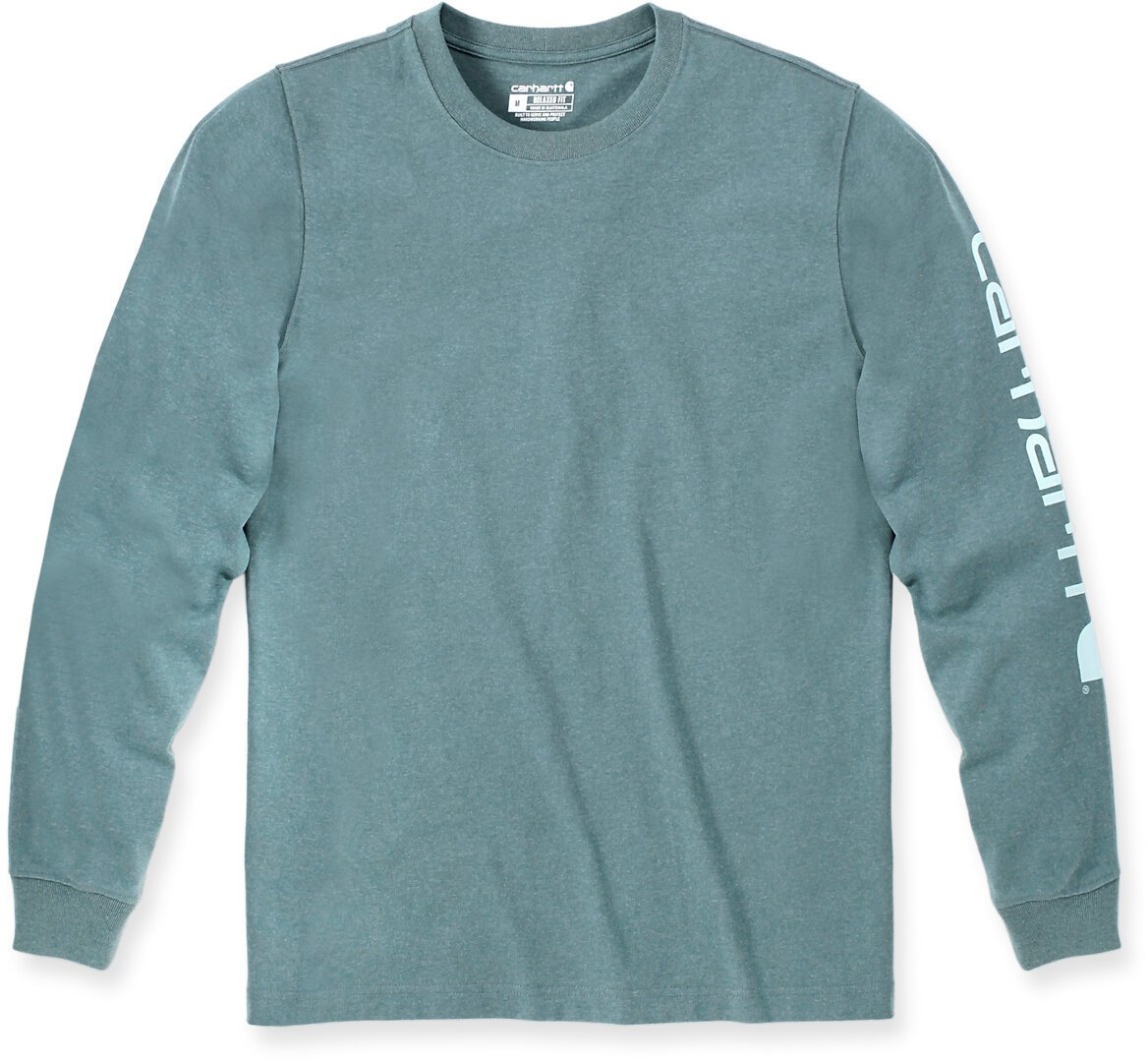 Carhartt Logo Longsleeve, turquoise, L Voorman