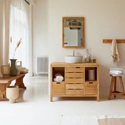 Waschtisch Waschbeckenschrank Badezimmer Unterschrank massiv Holz Eiche Badmöbel