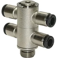 Riegler T-Mehrfachverteiler 4-fach »click-clock«, drehbar, M5 außen Ø4mm