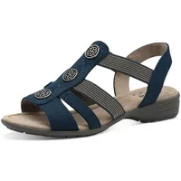 Jana Damen Sandalen flach Sommer Vegan, Blau (Navy), 37 EU