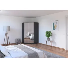 Rauch "Kleiderschrank Schrank Garderobe Wäscheschrank COSTA 2-türig", grau (graumetallic), B:117cm H:197cm T:104cm, Holzwerkstoff, Schränke, Eckkleiderschrank, mit Spiegel, voll ausgestattet mit viel Stauraum MADE IN GERMANY