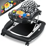 Kidiz KIDIZ® 4in1 Lauflernhilfe Babywalker Spiel- und Lauflernwagen Gehfrei - Schaukelfunktion Babywippe mit Rollen, Licht, Musik ,Spielecenter Esstisch Laufstuhl Laufhilfe babys ab 6 Monaten Klappbar