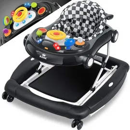 Kidiz KIDIZ® 4in1 Lauflernhilfe Babywalker Spiel- und Lauflernwagen Gehfrei - Schaukelfunktion Babywippe mit Rollen, Licht, Musik ,Spielecenter Esstisch Laufstuhl Laufhilfe babys ab 6 Monaten Klappbar