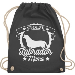 Shirtracer Turnbeutel Stolze Labrador Mama, Geschenk für Hundebesitzer grau
