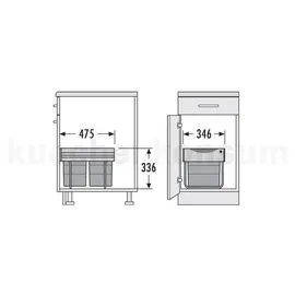 HAILO Raumspar-Tandem 18 l Dunkelgrau