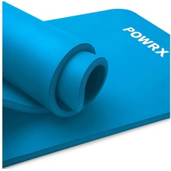 POWRX Yogamatte Gymnastik- & Yogamatte (Blau, 190x60x1cm) inkl. Tragegurt + Tasche, Blau 190 X 60 X 1 Cm 190 x 60 x 1 cm