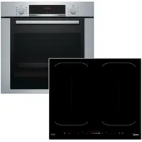 Bosch Herdset Einbau-Backofen mit Induktionskochfeld Booster