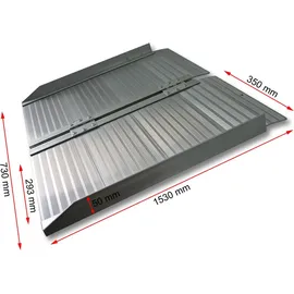 Wiltec Rollstuhlrampe faltbar 150 cm 270 kg Gehhilfe Aluminium silber