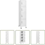 The Living Store - Schließfachschrank Mit 4 Fächern 38x45x180 Cm - Schliessfachschrank - Garderobenspinde - Industrieller Stil - Stahlschrank - Abstellraum