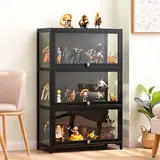 ZMHPLKH glasvitrine vitrine vitrinenschrank sammlervitrine hergestellt aus natürlicher Bambusrahmen Flip-Schranktür-Design, versiegelt und staubdicht, mehrere Größen