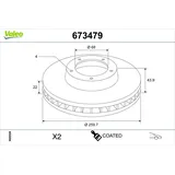 Valeo Bremsscheibe COATED 673479