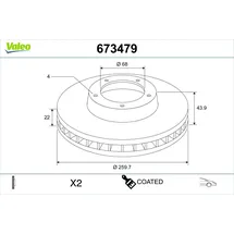 Valeo Bremsscheibe COATED 673479