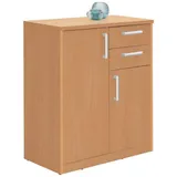 Xora Kommode, Buche, Holzwerkstoff, 3 Fächer, 2 Schubladen, 72x84x36 cm, Wohnzimmer, Kommoden & Sideboards, Kommoden