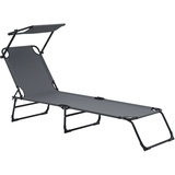 [casa.pro]® Sonnenliege 190cm mit Sonnendach Gartenliege Strandliege Sunlounger