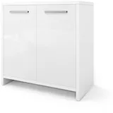 Vicco Waschbeckenunterschrank Kiko Weiß Hochglanz, Unterschrank Badschrank