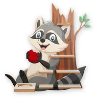 Kreative Feder Kinderregal MUSIKBOX-REGAL Waschbär, für TONIE-BOX und TONIES inkl. 40 Metallplättchen bunt