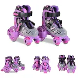 Byox Rollschuhe Beetle Größe XS 26-29, PU-Rollen, ABEC-5 Lager, Stopper hinten violett