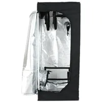 Growzelt 50x50x120 cm, Anbaubox für Pflanzenzucht, Pflanzenzelt Schwarz