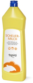 TAPIRA Scheuermilch, Reiniger mit Zitronengeruch gegen Schmutz im Küchen- und Sanitärbereich, 750 ml - Flasche