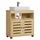 VASAGLE Waschbeckenunterschrank, Badschrank, 30 x 60 x 63 cm, für Waschbecken ohne Säule, 2 Lamellentüren, verstellbare Regalebene, mandelgelb