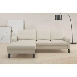 Home Affaire Ecksofa HOME AFFAIRE "Lecce, L-Form, Federkernpolsterung, Breite 224 cm", beige, B:224cm H:86cm T:164cm, 100% Leder, Sofas, Ecksofa, inkl. saugroboterfreundliche Höhe & schmale Armlehnen