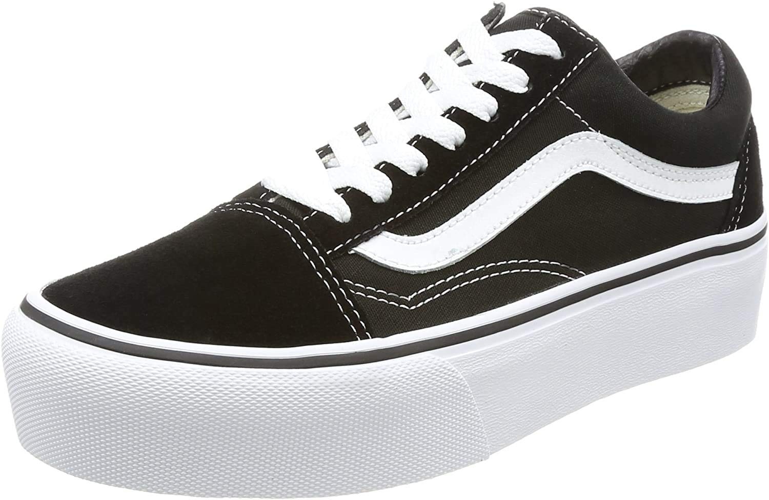 Vans Damen Old Skool Platform Sneaker, Schwarz (Black/White Y28), 37 EU - 37 EU