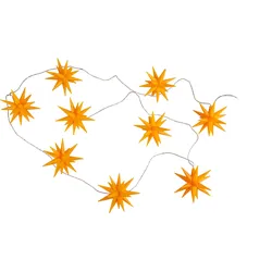 näve LED-Lichterkette »Fairy Lights, Weihnachtslichterkette Outdoor, Länge Gesamt ca. 740 cm«, 9 St.-flammig, Weihnachtsdeko mit 9 gelben Sternen, mit Timer, Zuleitung ca. 500 cm näve gelb