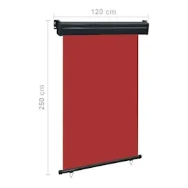 vidaXL Seitenmarkise 120 x 250 cm Rot Polyester