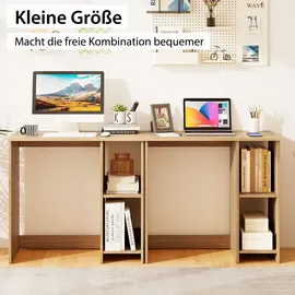Costway Kleiner Schreibtisch, Computertisch mit 2 Fächern, PC-Tisch, Bürotisch für kleine Räume, 80 x 40 x 74 cm, Natur