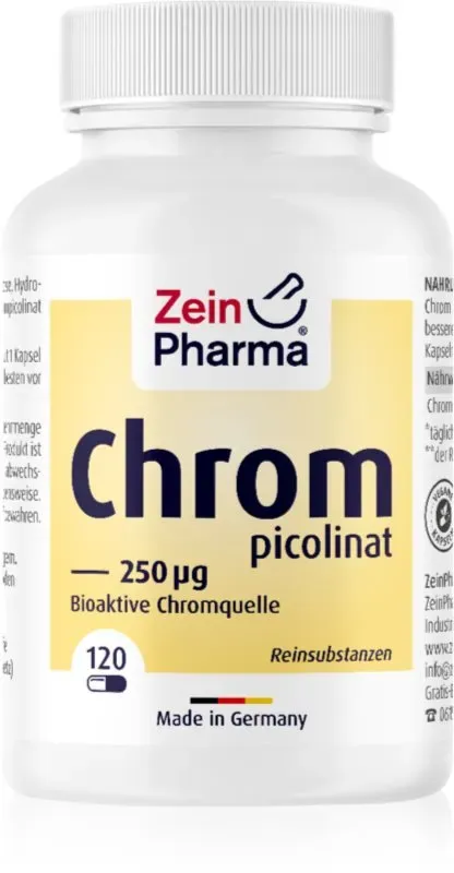 ZeinPharma Chrompiccolinat 250 μg Kapseln zur Förderung der physischen und mentalen Gesundheit 120 KAP