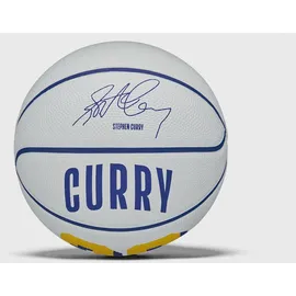 Wilson Basketball, NBA Player Icon Mini, Stephen Curry, Golden State Warriors, Outdoor und Indoor, Größe: 3, Blau/Gelb