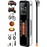 Xruiy Akku-Luftpumpe Elektrische Luftpumpe Akku Pump Electric (150PSI 6000mAh 4 Modi Tragbarer Akku Kompressor mit, Digitale LCD-Bildschirm Pressure Dient auch als Taschenlampe), und Powerbank schwarz