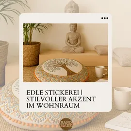 Marrakesch Orient & Mediterran Interior Bodenkissen Guansha rund 60 x 15 cm Braun