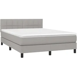 vidaXL Boxspringbett 140 x 200 cm LED Grau