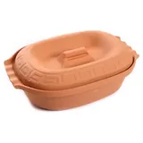 R.G. Keramiktopf Steingut Ton Topf Rund Brätertopf Dampf Garer Thermo Tontopf Terrakotta Keramik (5L)