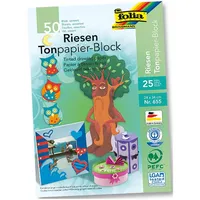 Folia Riesen-Tonpapierblock 24 x 34 cm 50 Blatt 130 g/m2 farbig sortiert