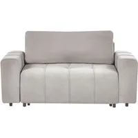 Beliani 2-Sitzer Schlafsofa Stoff hellgrau mit Stauraum INNVIK
