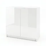 Vladon Logan 82 x 78 x 37 cm Weiß matt/Weiß Hochglanz