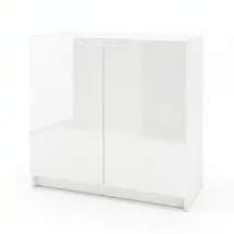 Vladon Logan 82 x 78 x 37 cm Weiß matt/Weiß Hochglanz