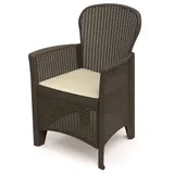 Modularer Sessel mit Rattan-Effekt, Made in Italy, 60 x 58 x 89 cm, Farbe Anthrazit